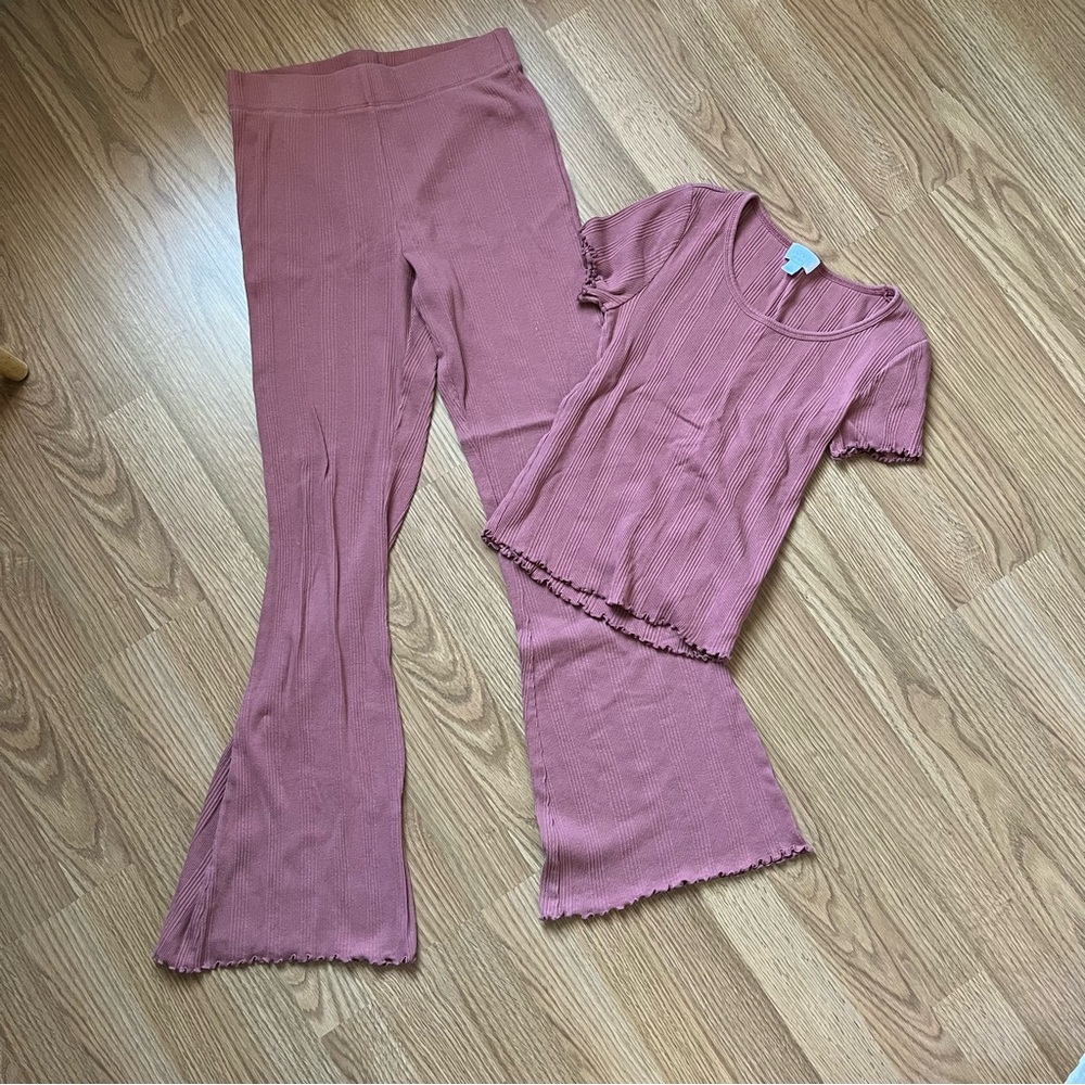 Ribbed matching pajama set